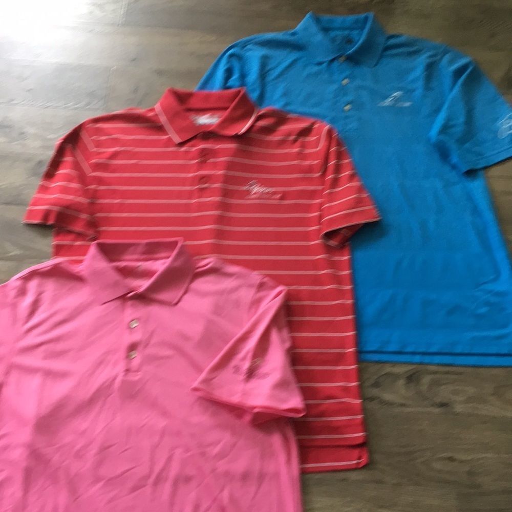 3-Hammock Beach Resort Ocean Course Red Pink Blue Golden Bear Polo Golf Shirt L